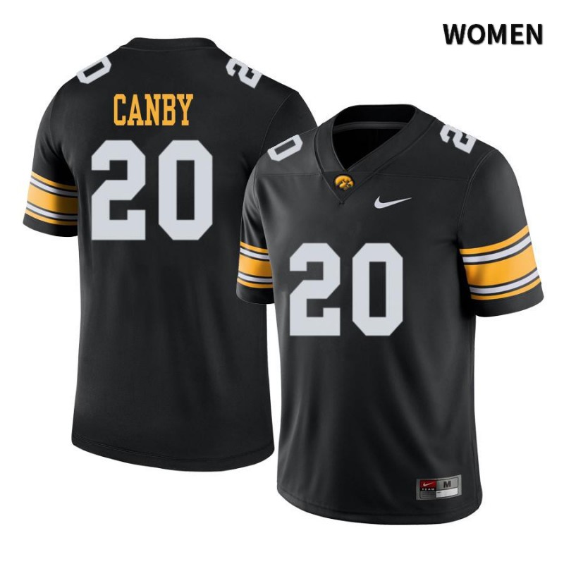Women's Iowa Hawkeyes NCAA #20 Ben Canby Black Authentic Nike Alumni Stitched College Football Jersey IO34M06QA